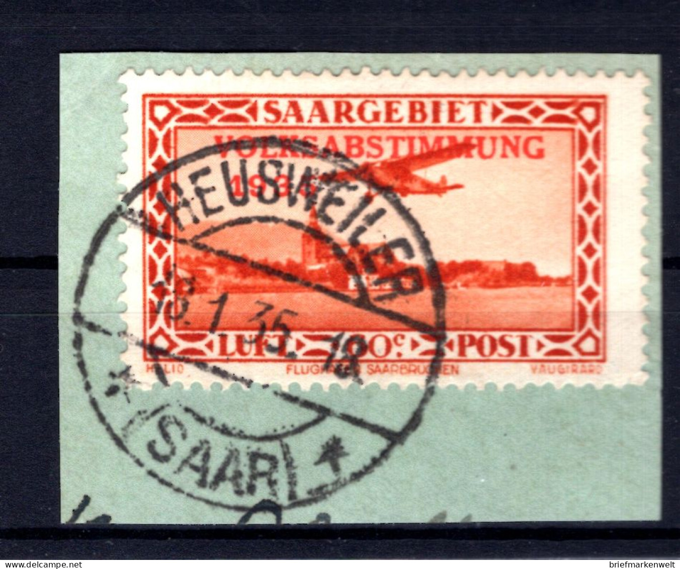 Saar 196V ABART Gest. Luxusbriefstück 75EUR (L6803 - Covers & Documents