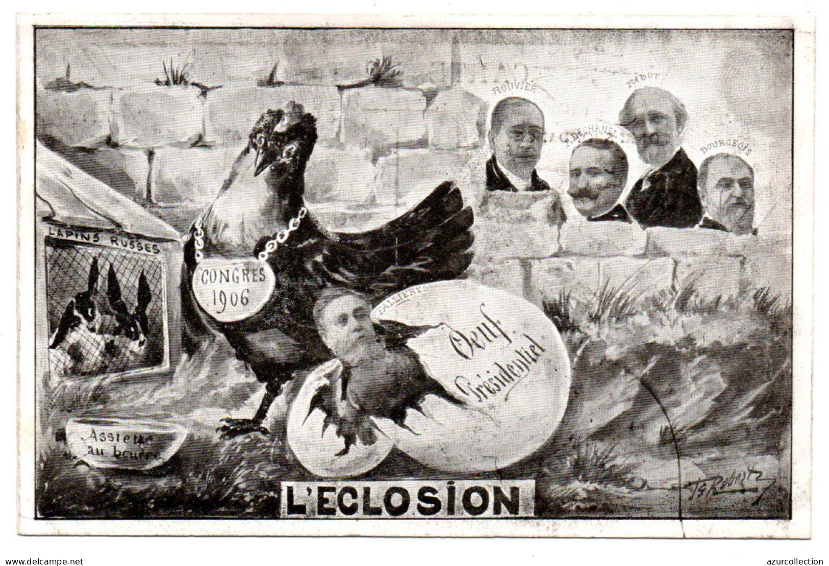 Congrès 1906. Oeuf Présidentiel. L'Accouchement - Satiriques