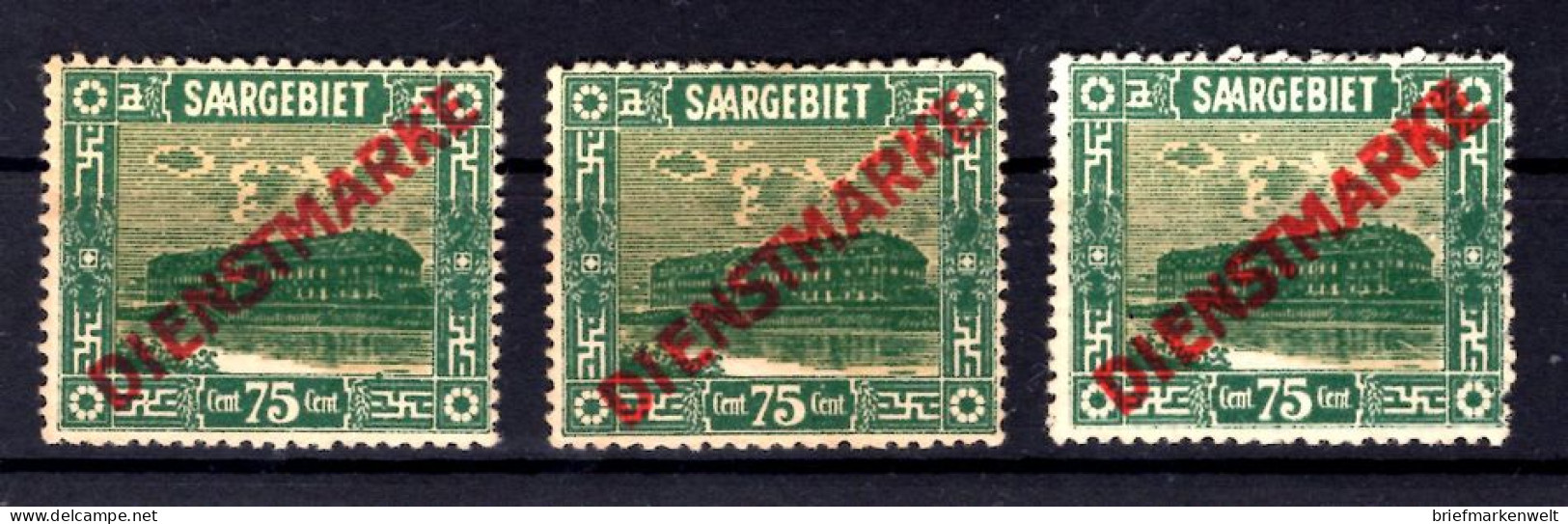 Saar DIENST 10III,VII,XXII ABART * MH BPP 280EUR (T5799 - Ungebraucht