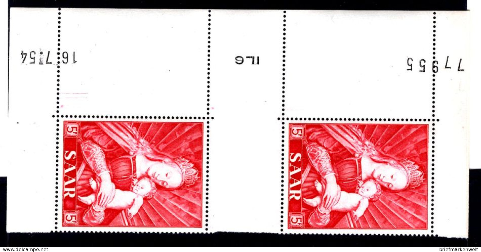 Saar 351ZS+Br Mit Druckdatum ** MNH POSTFRISCH (L6595 - Ungebraucht