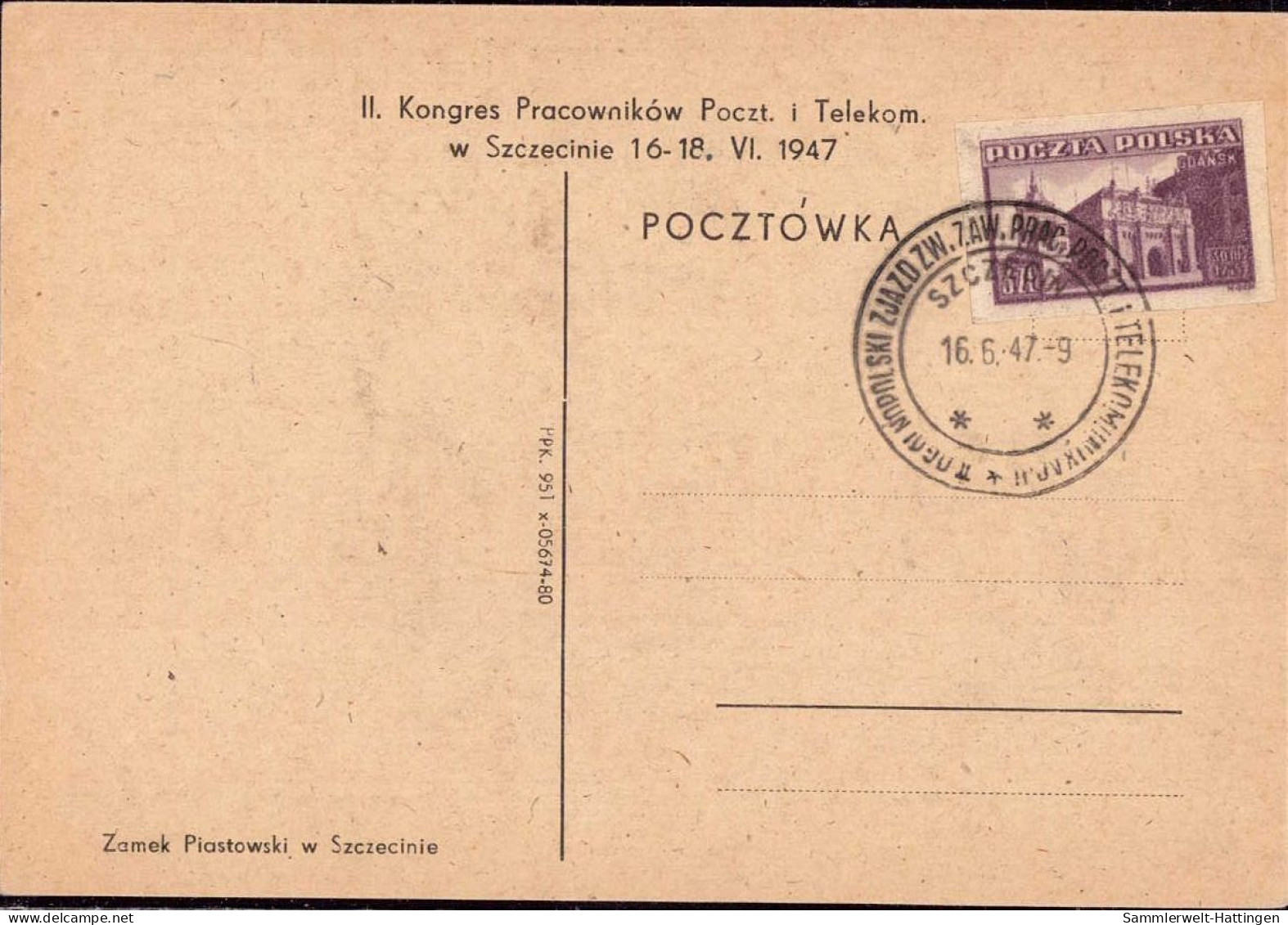 603994 | Pommern, Ansichtskarte, Sondersteempel Szczecin,  | Stettin (Stettin Stadt Pommern), -, - - Lettres & Documents