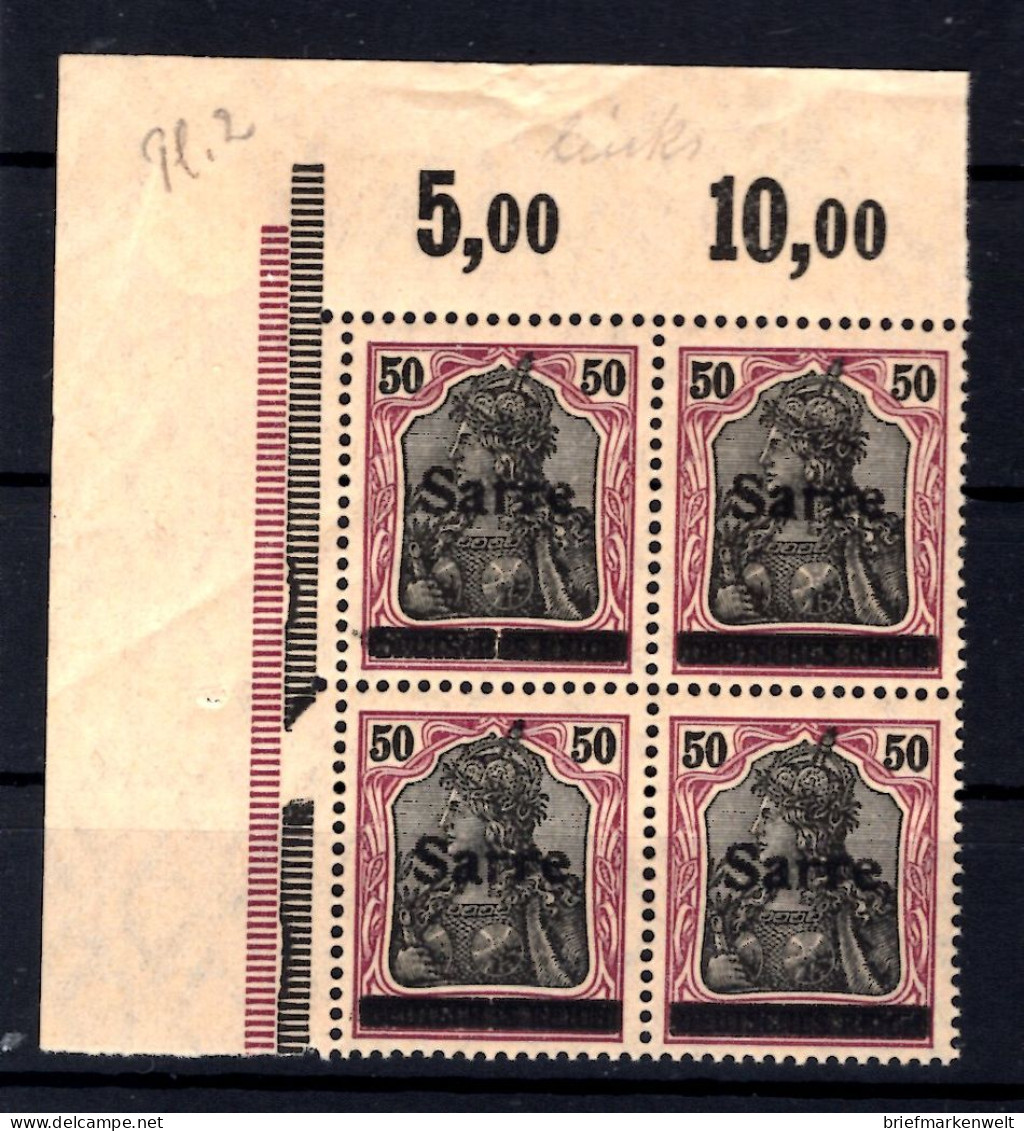 Saar 13xa ECKRAND-VB ** MNH POSTFRISCH BPP (T1554 - Nuovi