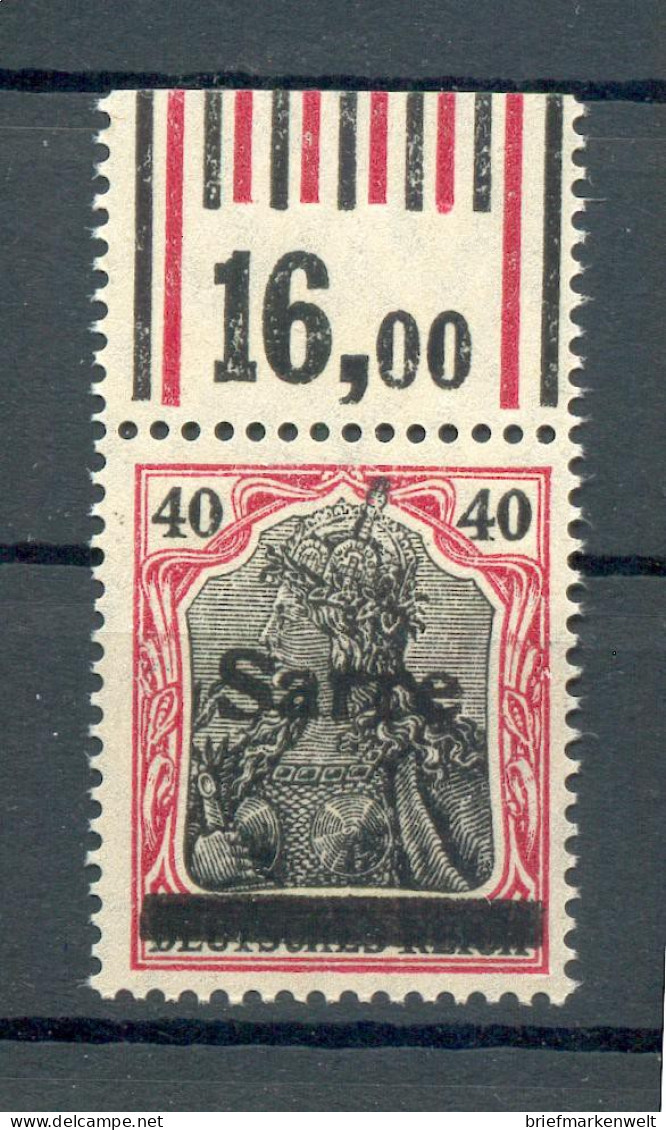 Saar 12aI WOR OBERRAND** MNH POSTFRISCH BPP 25EUR (73378 - Unused Stamps