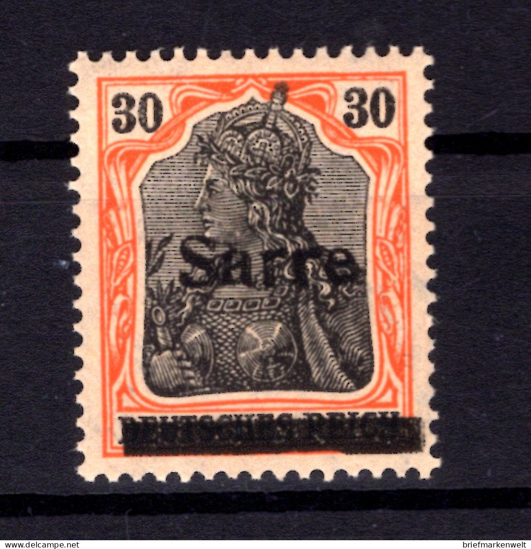 SAAR 10I PFH ABART ** MNH POSTFRISCH BPP 120EUR (T1973 - Nuevos