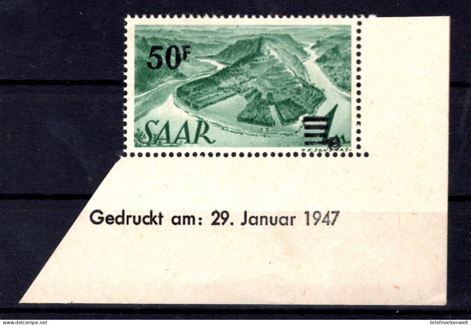 Saar URDRUCK 238ZI Br Mit DRUCKDATUM ** MNH POSTFRISCH 650EUR (L8409 - Neufs