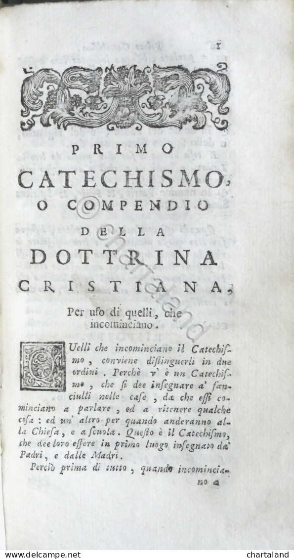 Catechismo O Sia Istruzione Di Monsignore Jacopo Benigno Bossuet - 1734 - Other & Unclassified