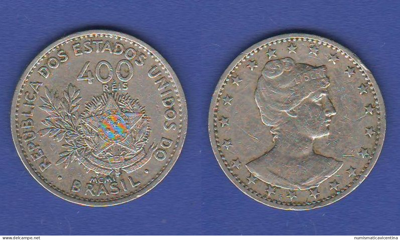 Brasil 400 Reis 1901 MCMI Brasile Brazil - Brasilien