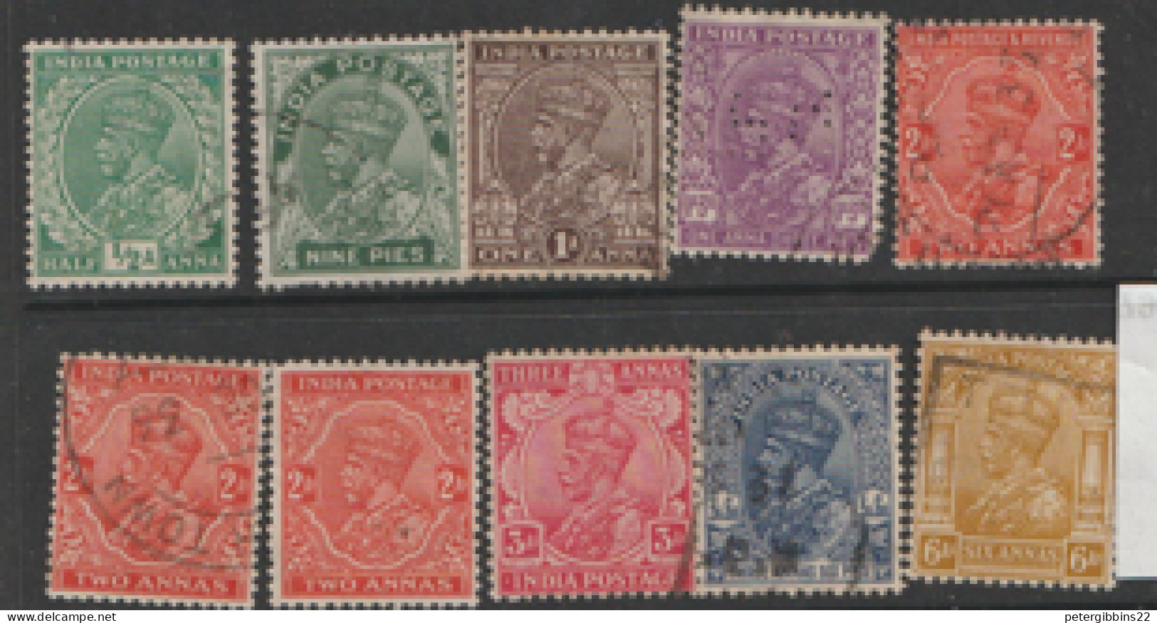 India  Service  1932 Various Values   Fine Use - 1911-35  George V
