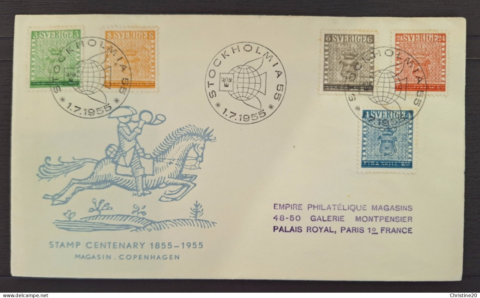 Suède 1955 N°399/403 Ob Premier Jour TB - FDC