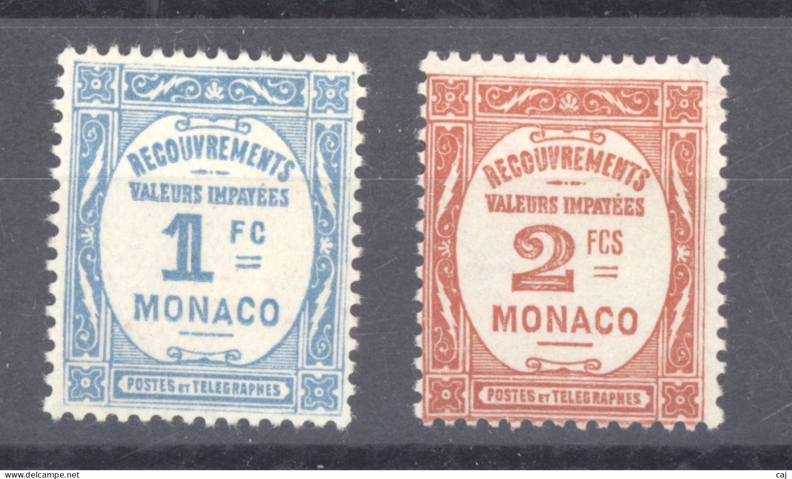 Monaco  -  Taxe  :  Yv  27-28  * - Portomarken