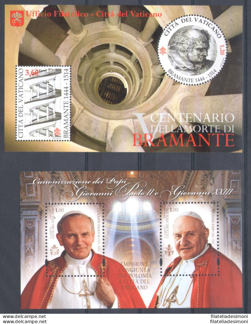 2014 Vaticano, Francobolli Nuovi, Annata Completa , 26 Valori + 5 Foglietti + 1 - Ganze Jahrgänge