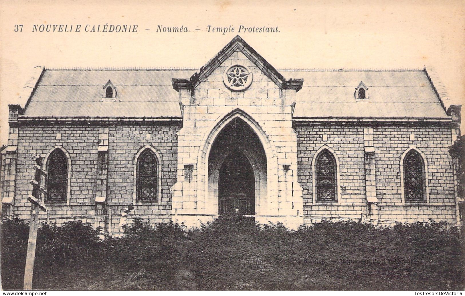 NOUVELLE CALEDONIE - NOUMEA - Temple Protestant  - Carte Postale Ancienne - Nieuw-Caledonië