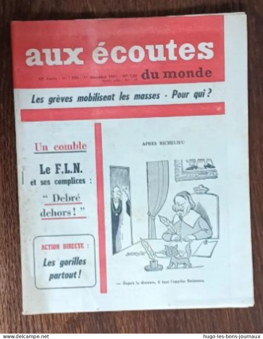 Aux écoutes Du Monde N°1950_ 1er Décembre 1961_Action Directe : Les Gorilles Partout_ - Desde 1950