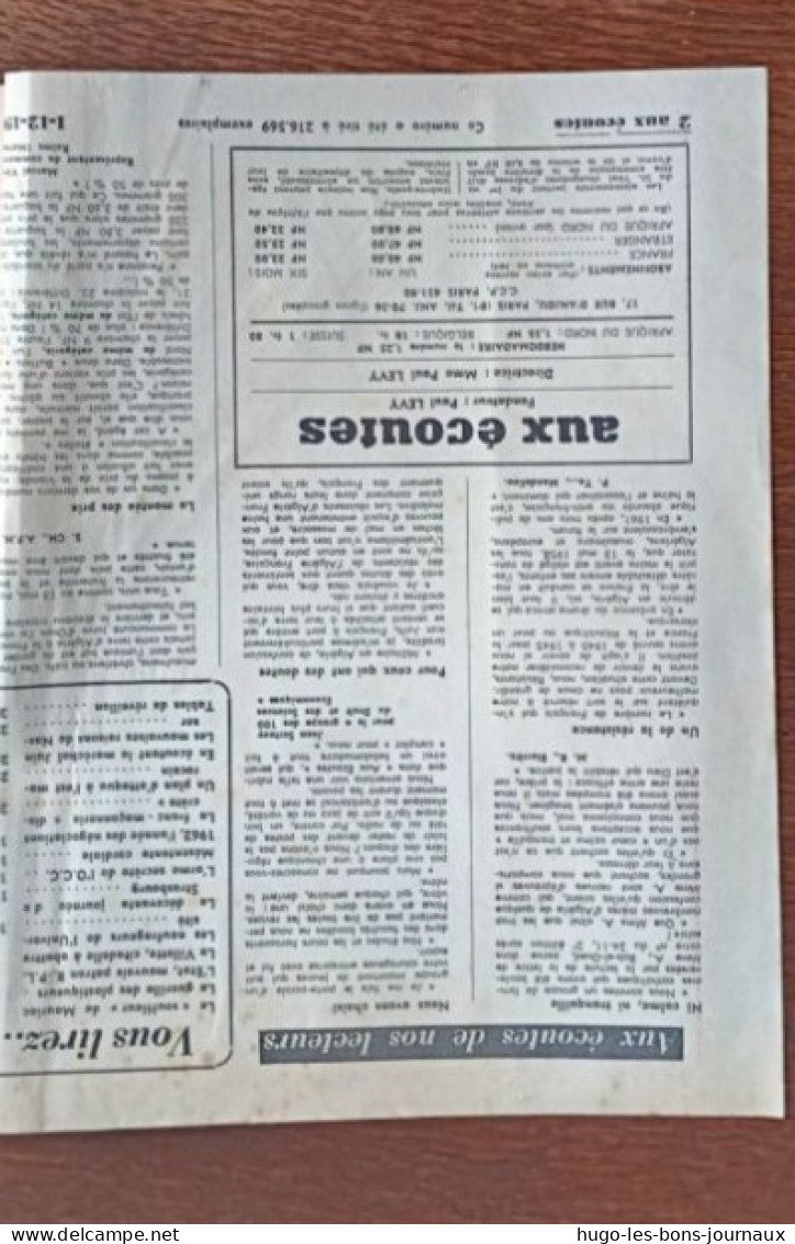 Aux écoutes Du Monde N°1950_ 1er Décembre 1961_Action Directe : Les Gorilles Partout_ - 1950 à Nos Jours