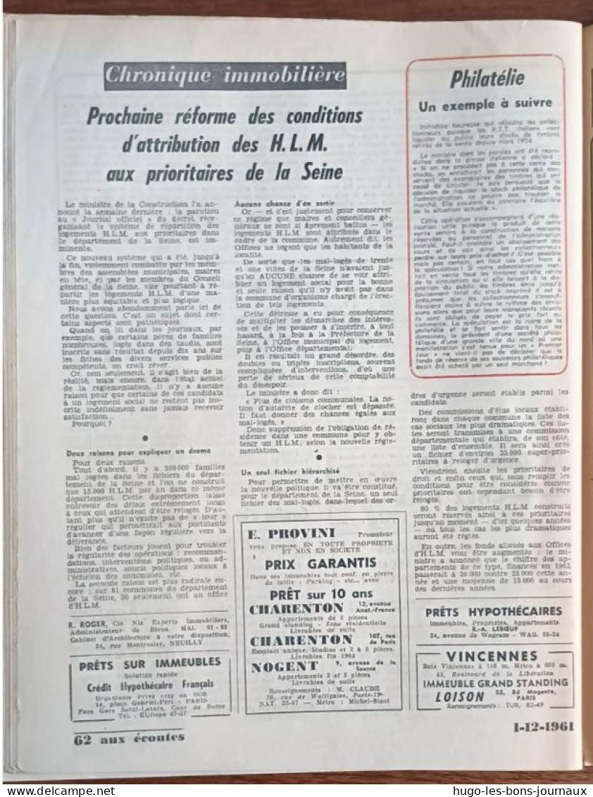 Aux écoutes Du Monde N°1950_ 1er Décembre 1961_Action Directe : Les Gorilles Partout_ - 1950 à Nos Jours