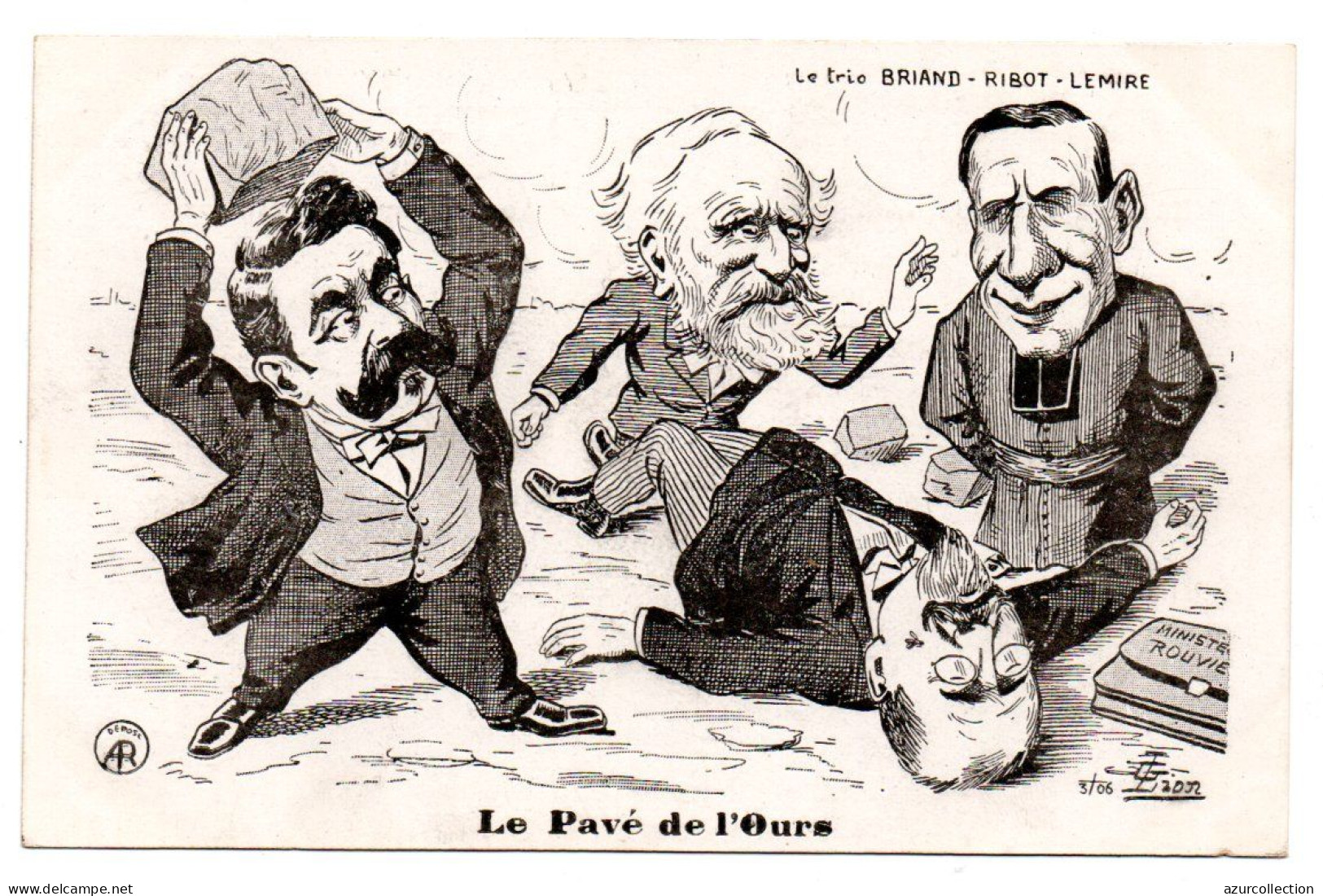 Ministère Rouvier. Le Trio Briand-Ribot-Lemire. Le Pavé De L'ours - Satira