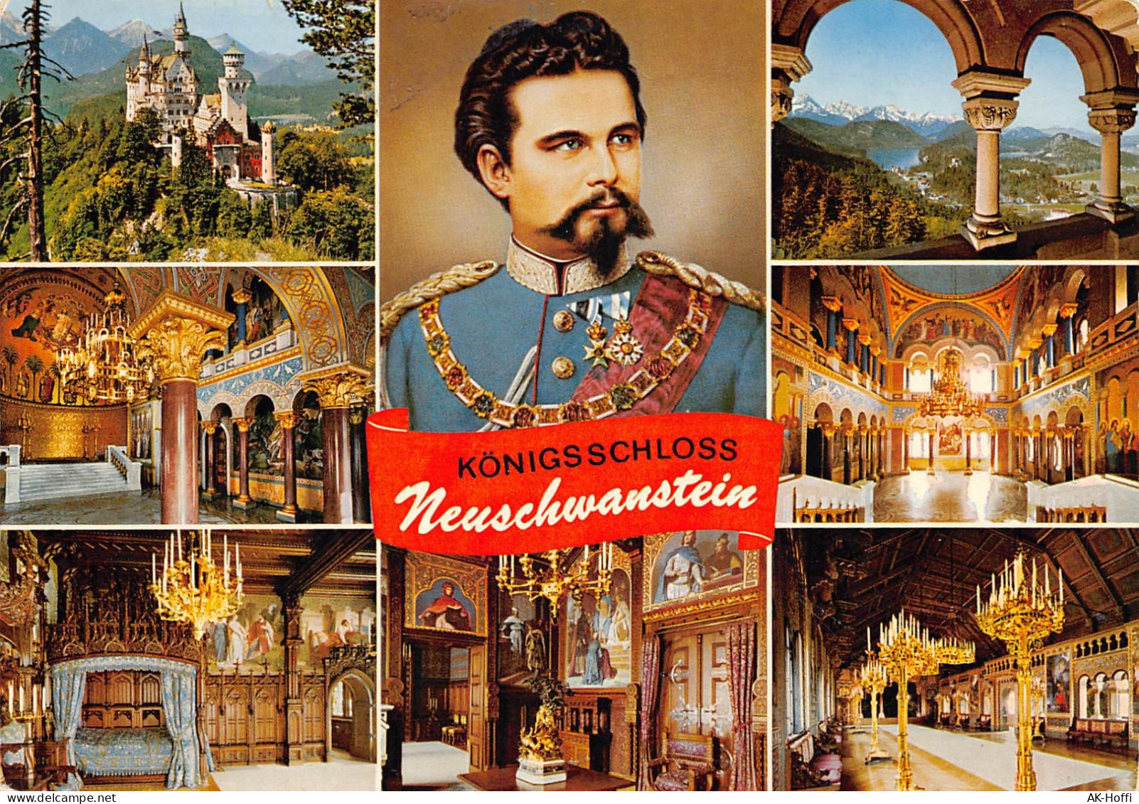 Königsschloß Neuschwanstein - Mehrbildkarte Gl1988 - Fuessen