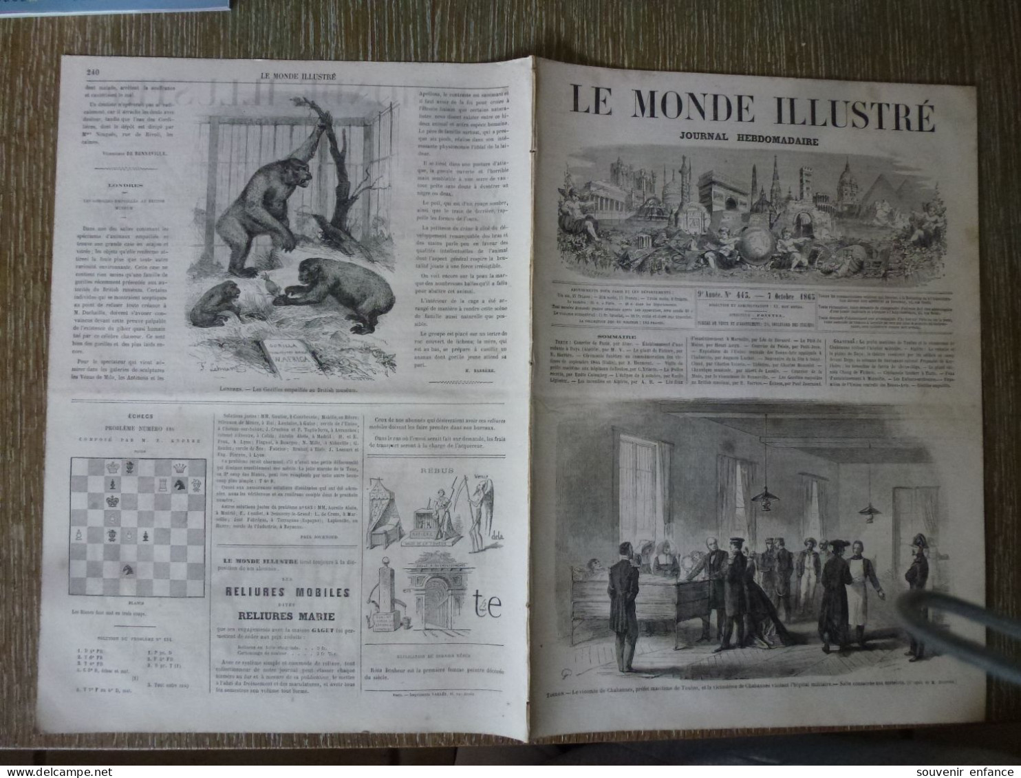 Le Monde Illustré Octobre 1865 Géant Chinois Chine Chang De Fichow Vicomte De Chabannes Algérie Daya - Tijdschriften - Voor 1900