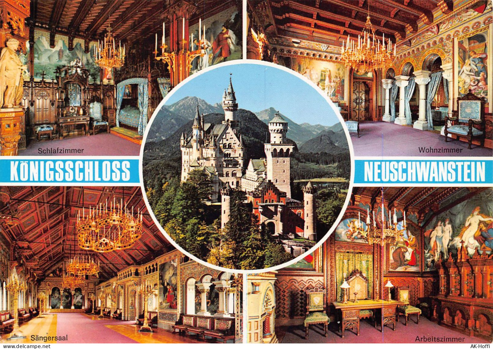 Königsschloß Neuschwanstein - Mehrbildkarte - Füssen