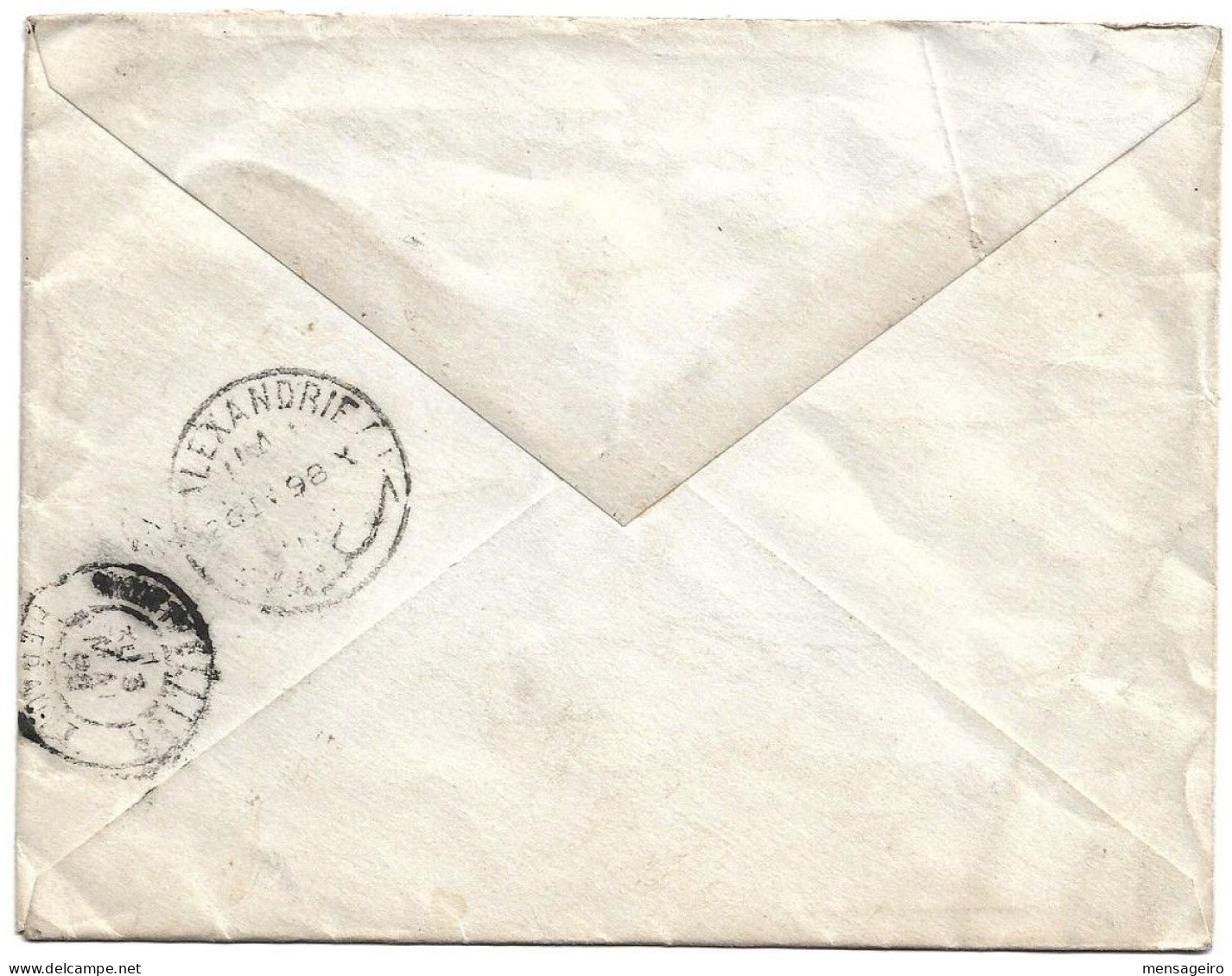 (C04) - UPRATED 5 M. STATIONERY WITH 5M. STAMP MANSOURA => FRANCE 1898 - 1866-1914 Khedivato De Egipto