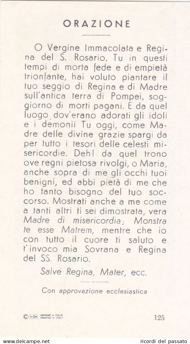 Santino Madonna Del Rosario Di Pompei - Serie Gmi C 125 - Imágenes Religiosas