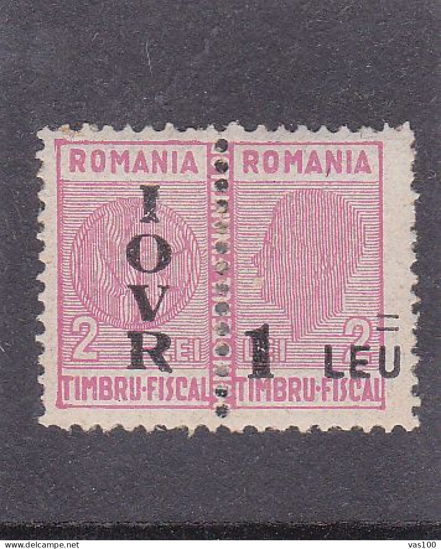 REVENUE STAMP, 2 LEI, IOVR ,  OVERPRINT, MLH ,  ROMANIA. - Revenue Stamps
