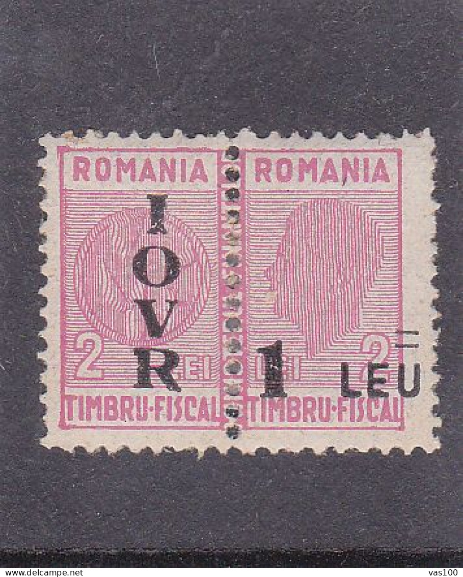 REVENUE STAMP, 2 LEI, IOVR ,  OVERPRINT, MLH ,  ROMANIA. - Fiscale Zegels