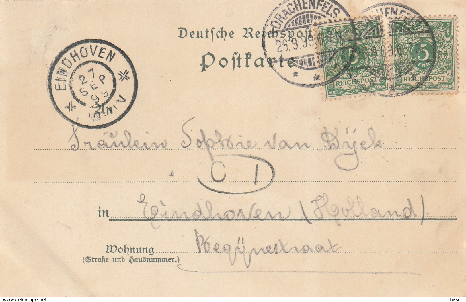 4930 53 Drachenfels, Gruss Aus Drachenfels. 1899.  - Drachenfels