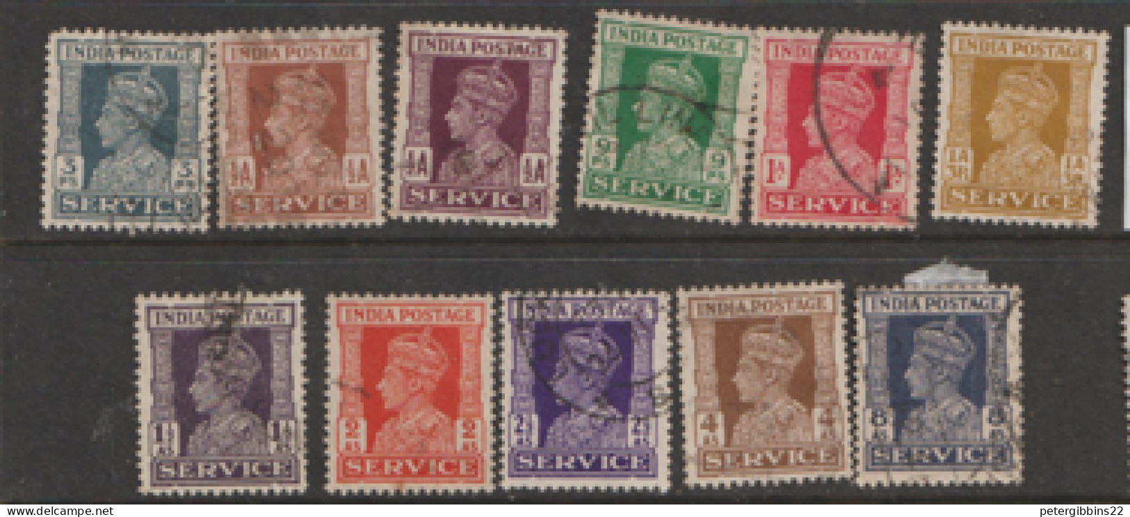 India  Service  1939 SG 0143-50   Fine Use - 1936-47  George VI