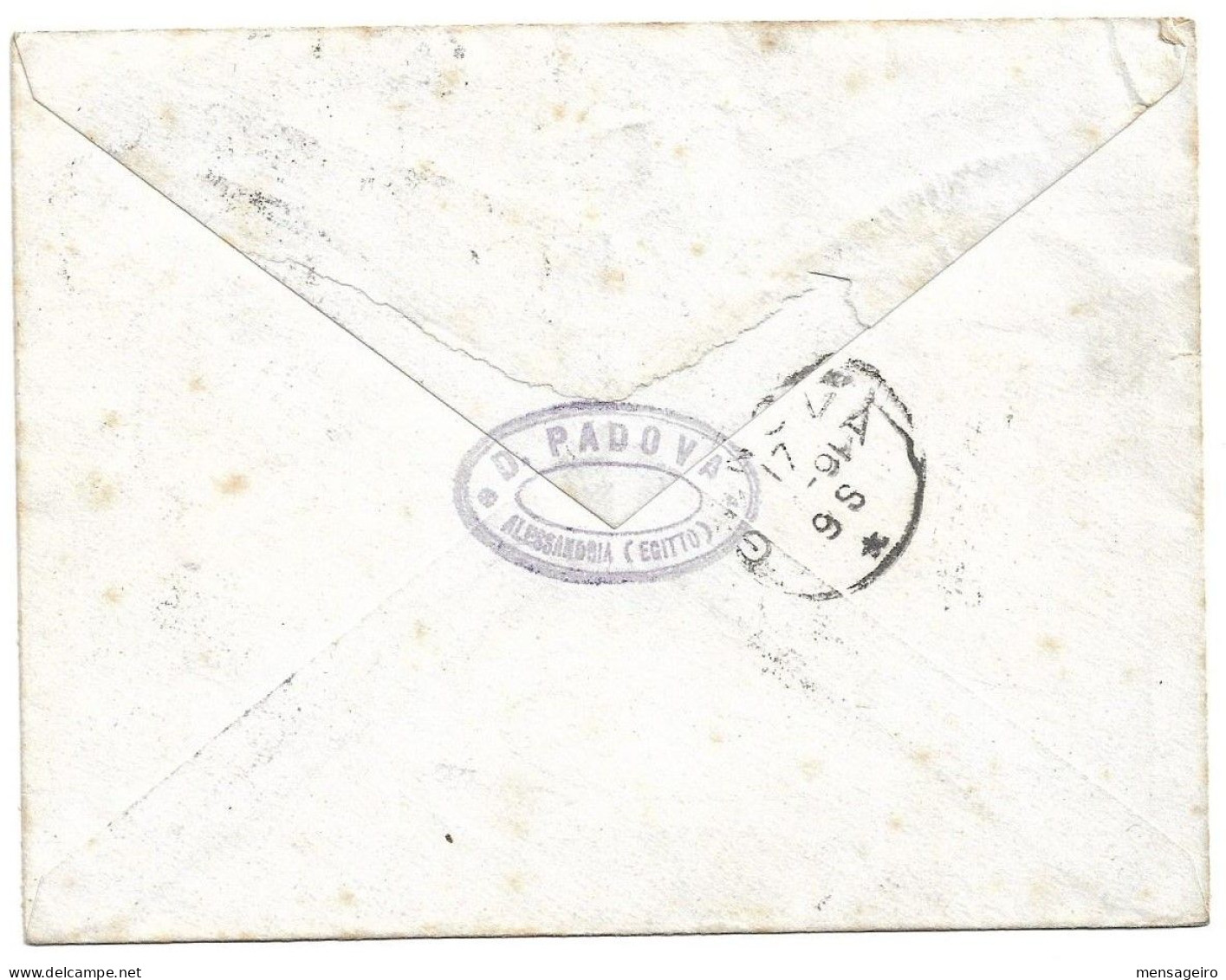 (C04) - UPRATED 5 M. STATIONERY WITH 1M. + 2M. X2 STAMPS ALEXANDRIE => ITALIA 1891 - 1866-1914 Khedivate Of Egypt