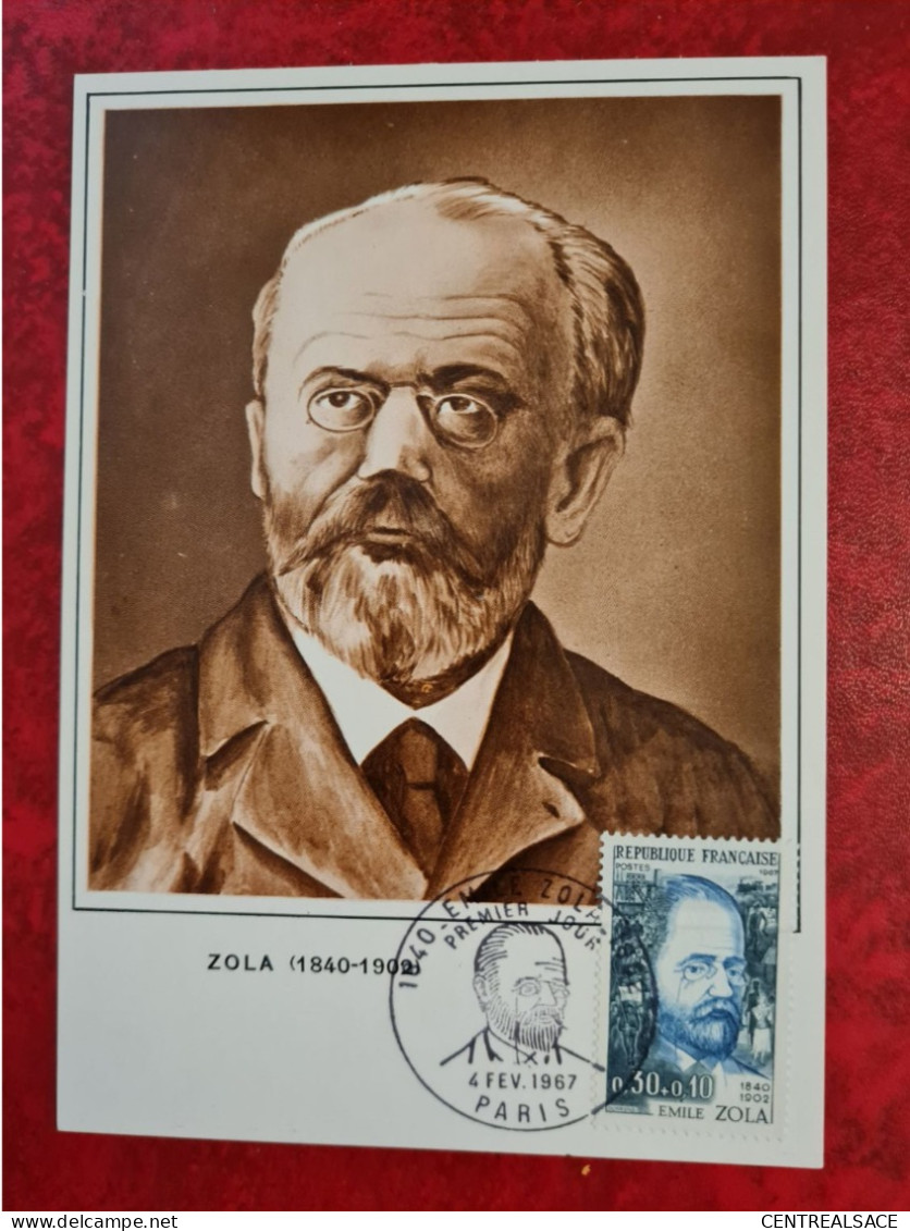 FDC 1967 MAXI   PARIS EMILE ZOLA LITERRATURE ET PHILATELIE - Ohne Zuordnung