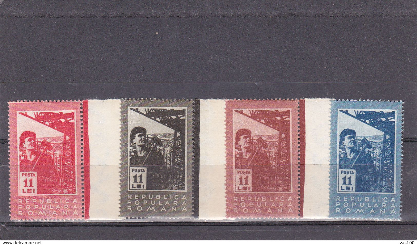 NATIONALIZATION OF THE MEANS OF PRODUCTION, 1950 MI.Nr.1229/32,MNH ROMANIA - Ungebraucht