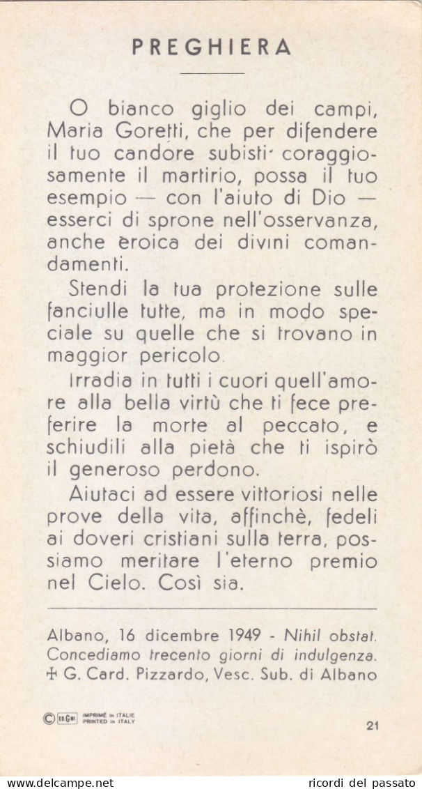 Santino S.maria Goretti - Serie Gmi C 21 - Imágenes Religiosas