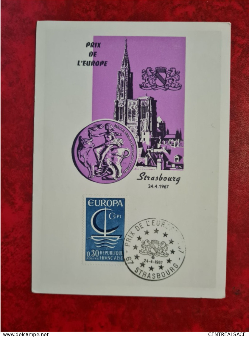 FDC 1967 MAXI   STRASBOURG PRIX DE L'EUROPE - Non Classés