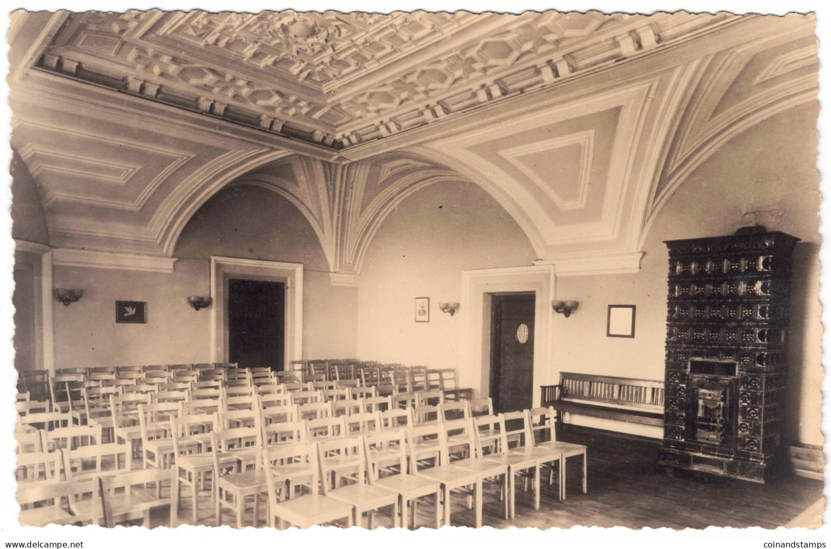 Postkarte Güstrow Schloß -Großer Saal/Feierabendheim, S/w, 1952?, Ungelaufen, I-II - Guestrow