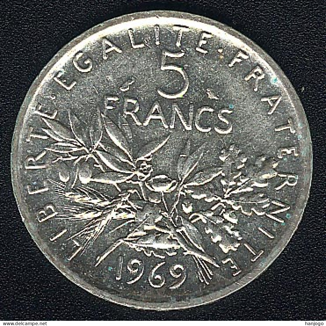 Frankreich, 5 Francs 1969, Säerin, Silber, Besseres Jahr, XF - 5 Francs