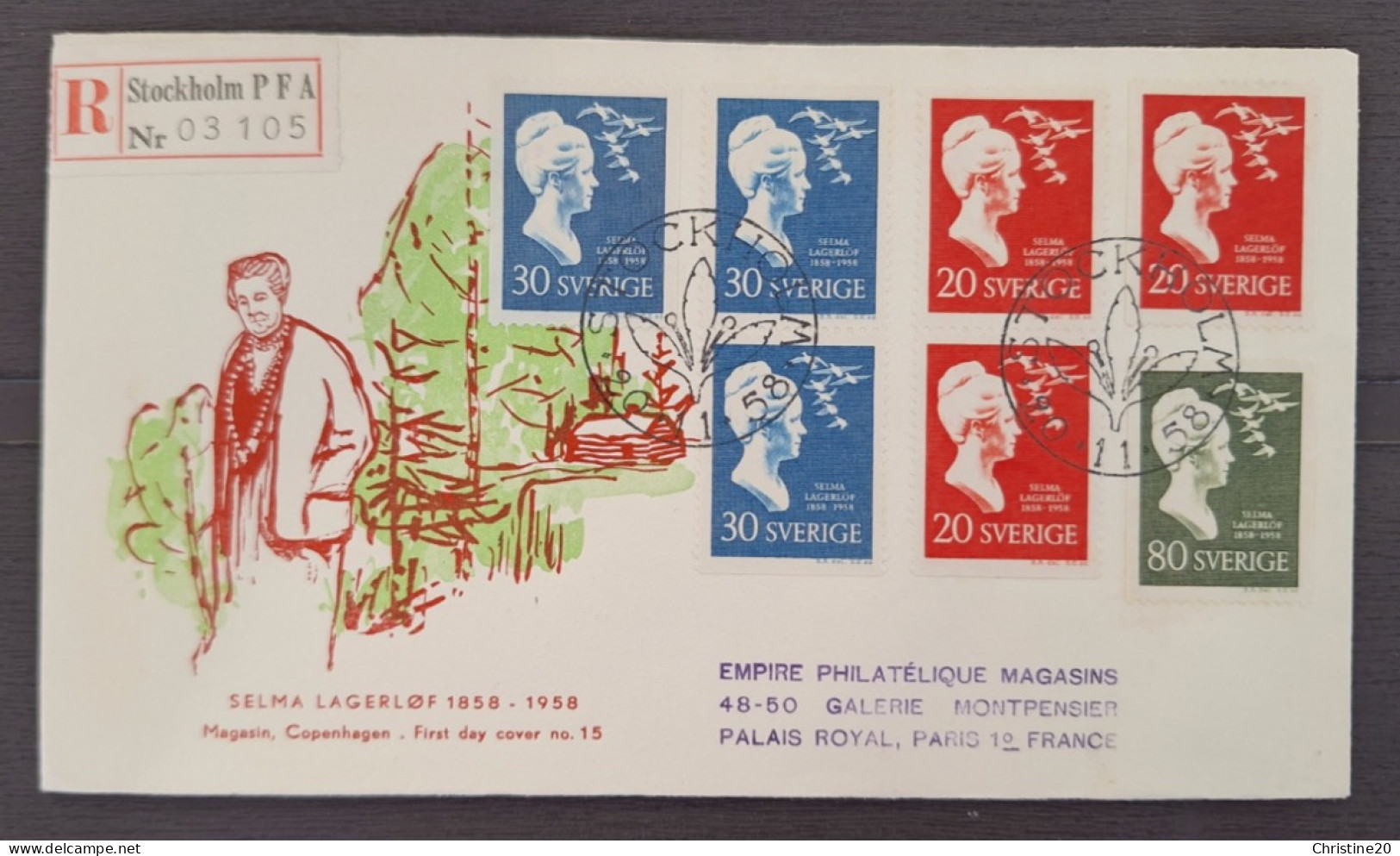 Suède 1958 N°434/36 +n°434b + N°435b Ob Premier Jour TB - FDC