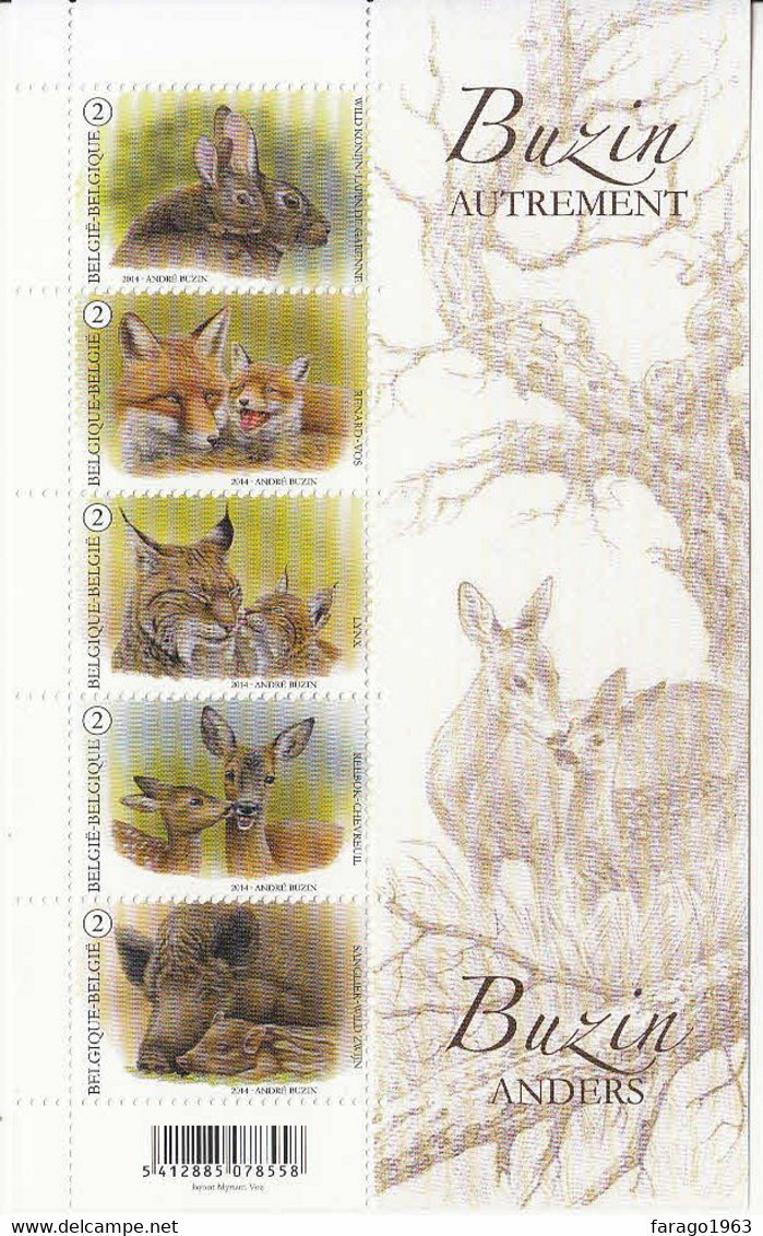 2014 Belgium Buzin Animals  Art Souvenir Sheet MNH @ BELOW FACE VALUE - Nuovi