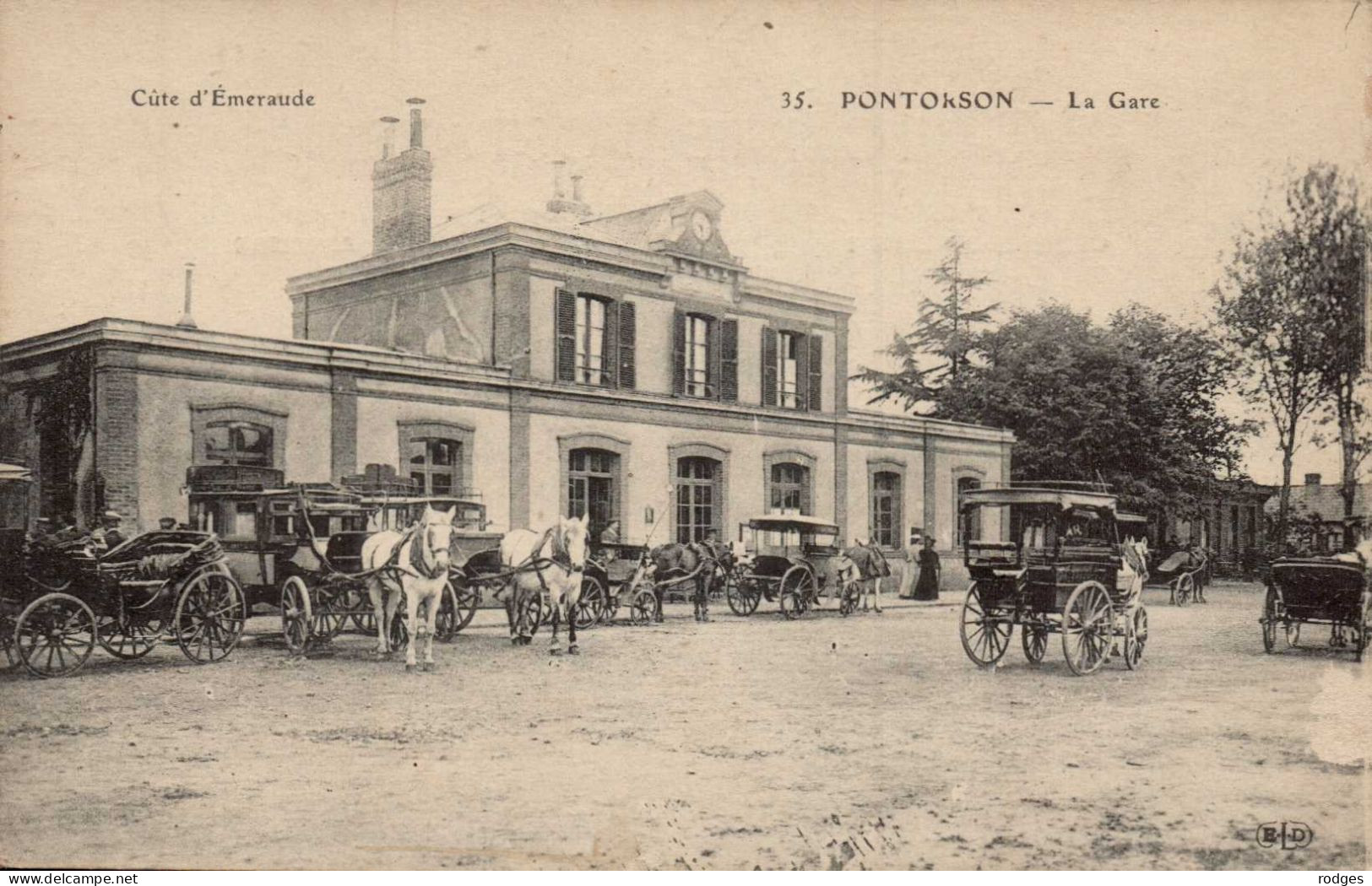 50 , Cpa  PONTORSON , 35 , La Gare  (11846) - Pontorson