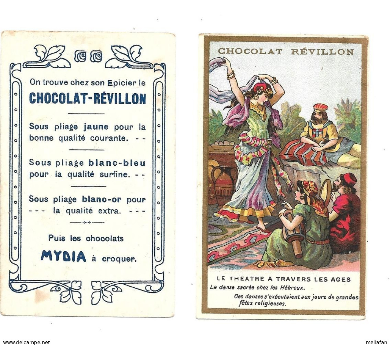 KB2229 - CHROMO CHOCOLAT REVILLON - LE THEATRE A TRAVERS LES AGES - DANSE SACREE CHEZ LES HEBREUX - Revillon