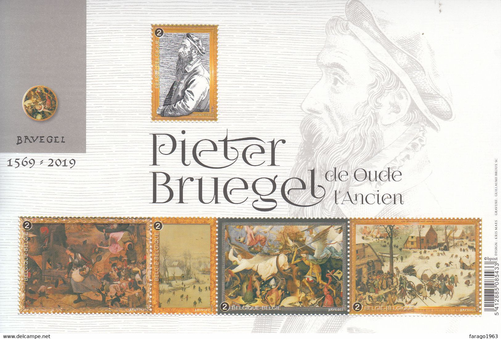 2019 Belgium Pieter Bruegel Art Painting  Miniature Sheet Of 5 MNH @ BELOW FACE VALUE - Unused Stamps