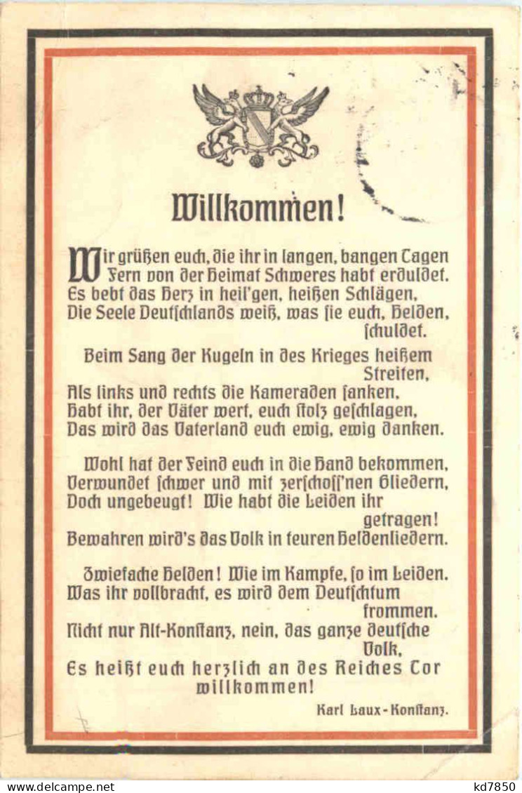 Konstanz - Zur Ankunft Deutscher Krieger Aus Frz. Gefangenschaft 1915 - Konstanz