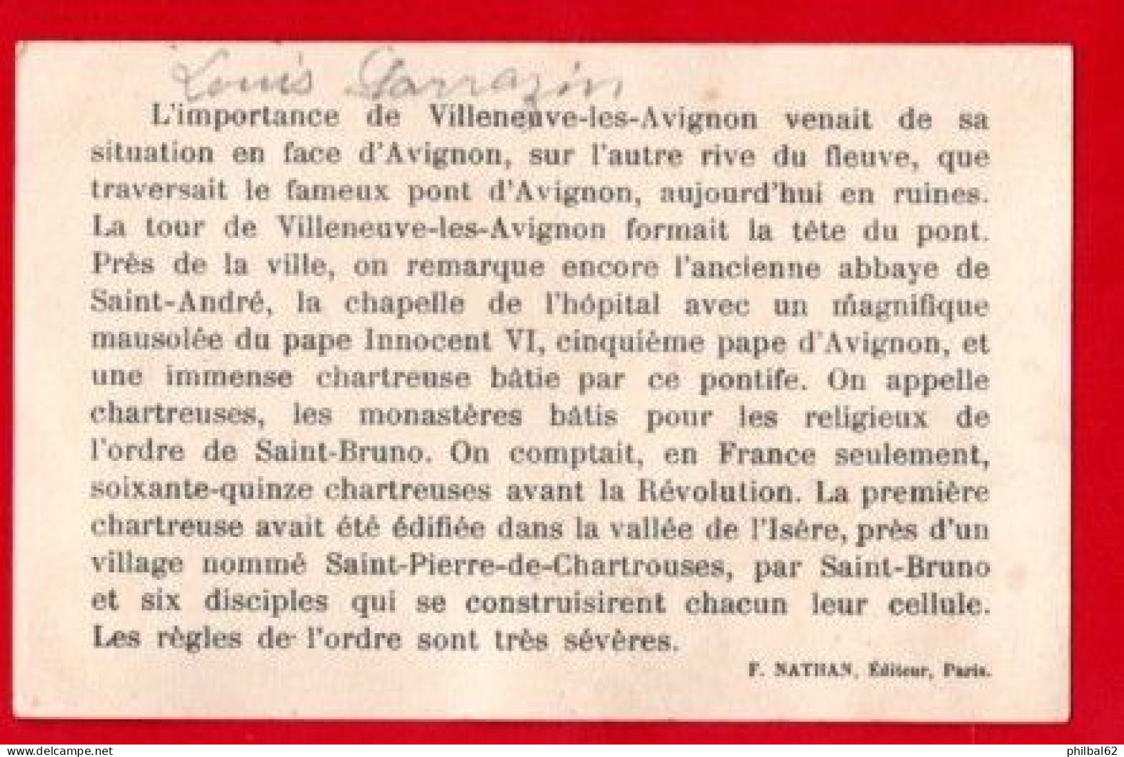 Chromo Didactique, Thème Les Ruines Célèbres. La Tour Philippe Le Bel à Villeneuve Les Avignon. - Otros & Sin Clasificación