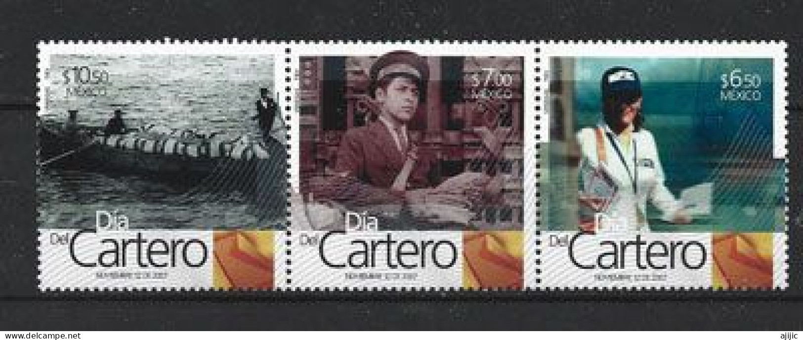 Mexico. Jour Du Facteur 2007.   3 Timbres Neufs ** Se-tenant  (Dia Del Cartero) - Other & Unclassified