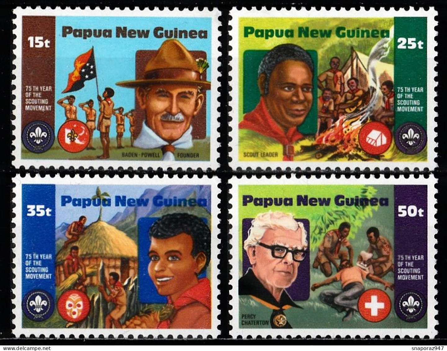 1982 Papua New Guinea Scout 75Th Of The Scautism Set MNH** Tr133 - Nuovi