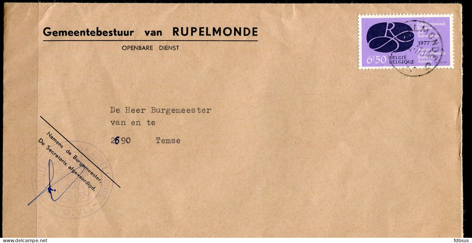 RUPELMONDE 3 Gemeente  Enveloppen - Zie Stempels En Zegels - Otros & Sin Clasificación