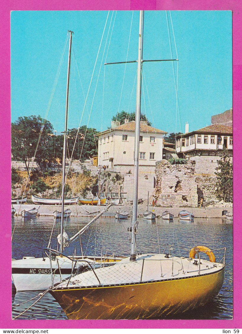 310205 / Bulgaria - Nessebar - Der Hafen The Port Boat Sailing Old House 1985 PC Bulgarie Bulgarien Bulgarije - Bulgarie