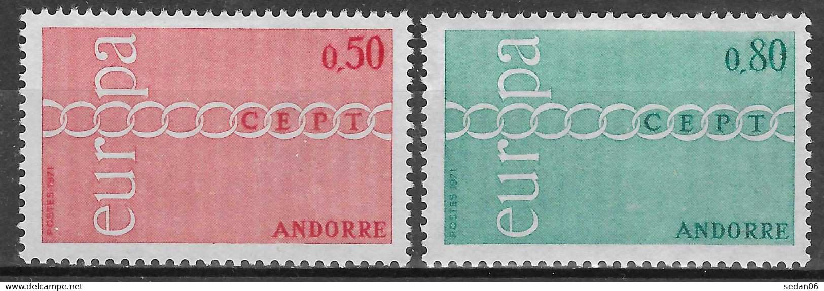 ANDORRE FRANCAIS N°212/213* (europa 1971) - COTE 50.00 € - 1971