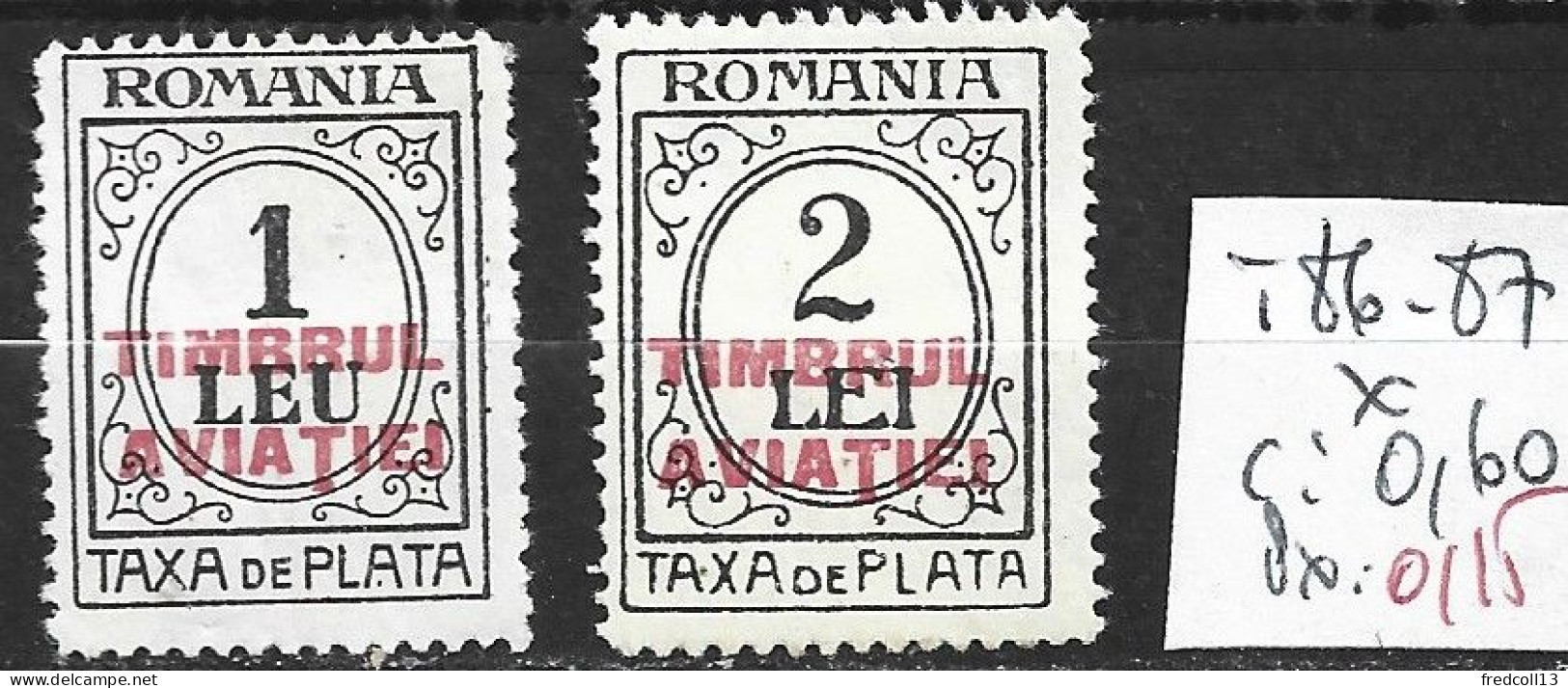 ROUMANIE TAXE 86-87 * Côte 0.60 € - Postage Due