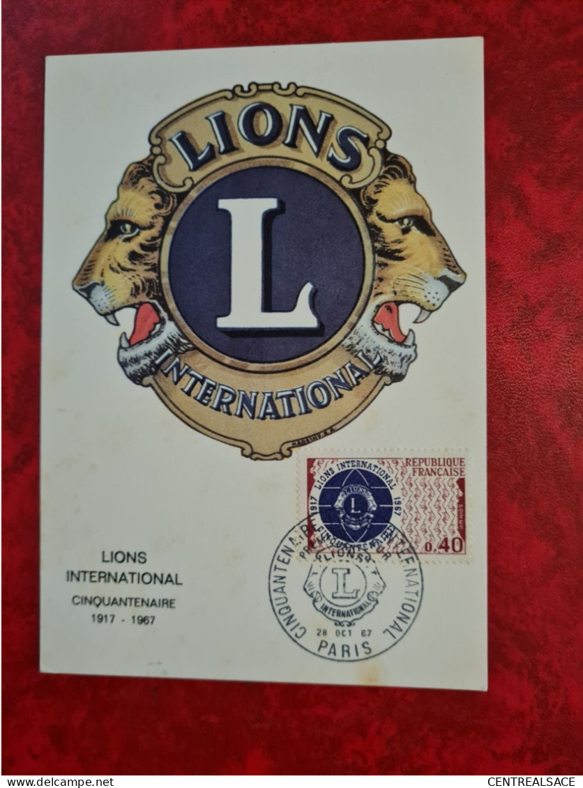 FDC 1967 MAXI   PARIS CONQUANTENAIRE LIONS INTERNATIONAL - Sin Clasificación